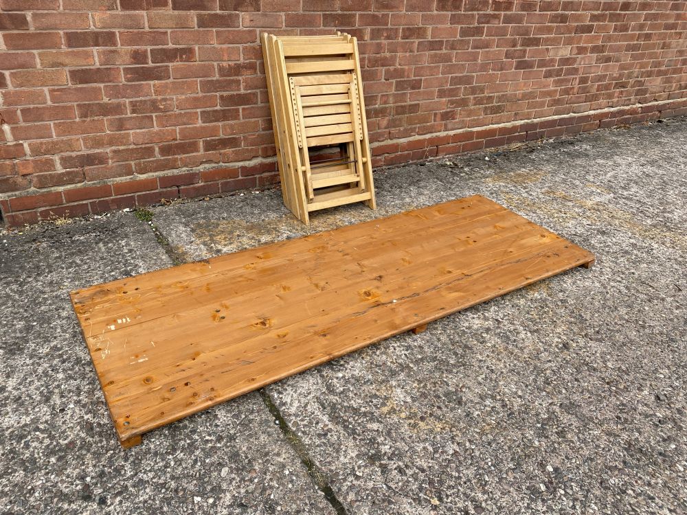 vintage outdoor wooden folding table